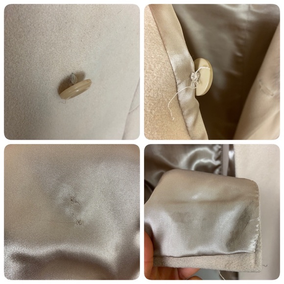 Vintage cream cashmere blend with fox fur maxi frock coat size 4 - Picture 11 of 11